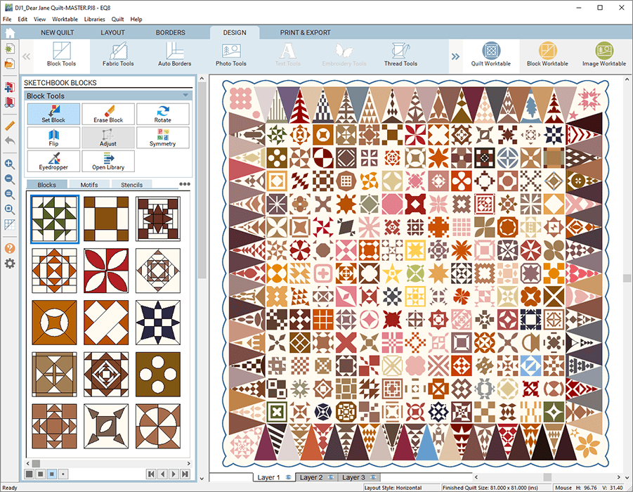 Software-For Mac And Windows Electric Quilt-Electric Quilt Blockbase 