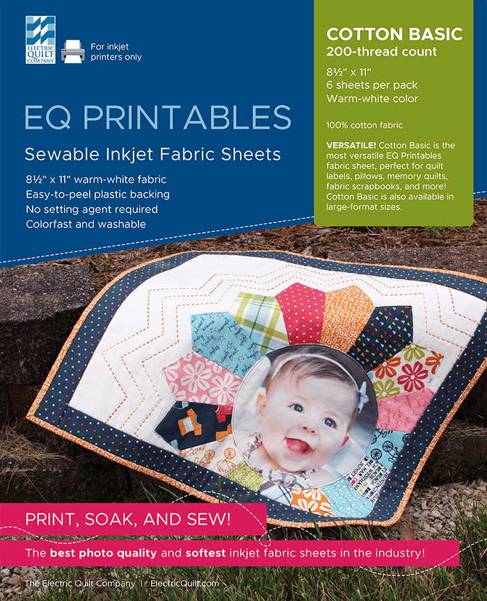 Printable Fabric Sheets, 8-1/2 x 11, Inkjet Printer, 5 Matte